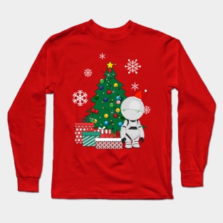 Marvin The Paranoid Android Around The Christmas Tree Long Sleeve T-Shirt